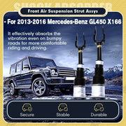 DURAFORCE Pair Front Air Suspension Shock Struts w/ADS For Mercedes W166 X166 GL450 GLS550