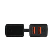 DURAFORCE Motorcycle Dual USB Charger SAE -USB Cable Adapter Voltmeter for CellPhone GPS