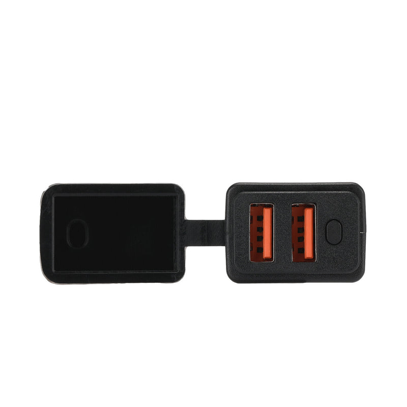 DURAFORCE Motorcycle Dual USB Charger SAE -USB Cable Adapter Voltmeter for CellPhone GPS