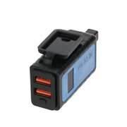 DURAFORCE Motorcycle Dual USB Charger SAE -USB Cable Adapter Voltmeter for CellPhone GPS
