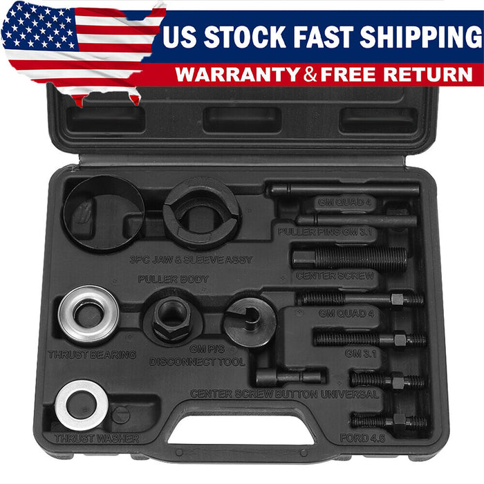 DURAFORCE 14PCS Auto Power Steering Pump Pulley Puller Remover Installer Tool Alternator