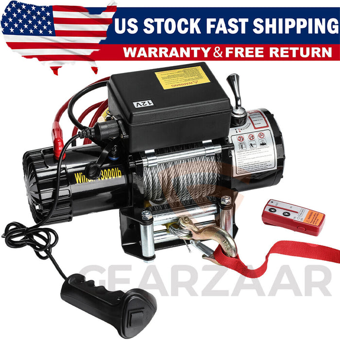 DURAFORCE 12V 13000LBS Electric Winch Synthetic Rope Truck For Jeep 13000LB Trailer 4WD /