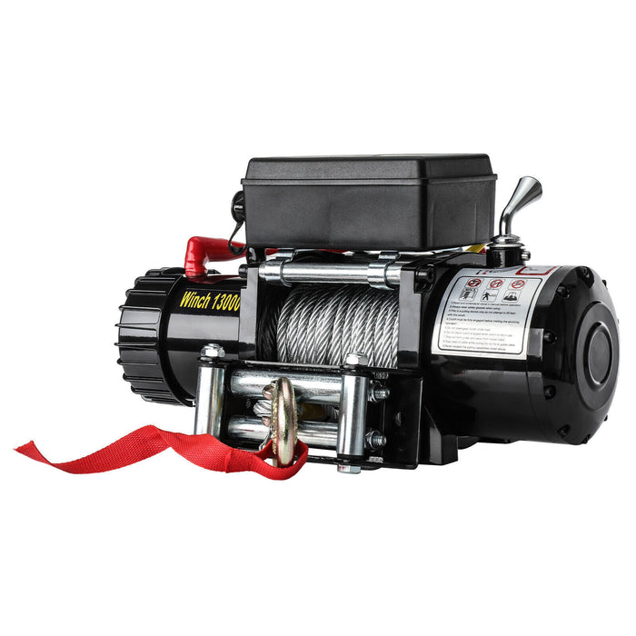 DURAFORCE 12V 13000LBS Electric Winch Synthetic Rope Truck For Jeep 13000LB Trailer 4WD /