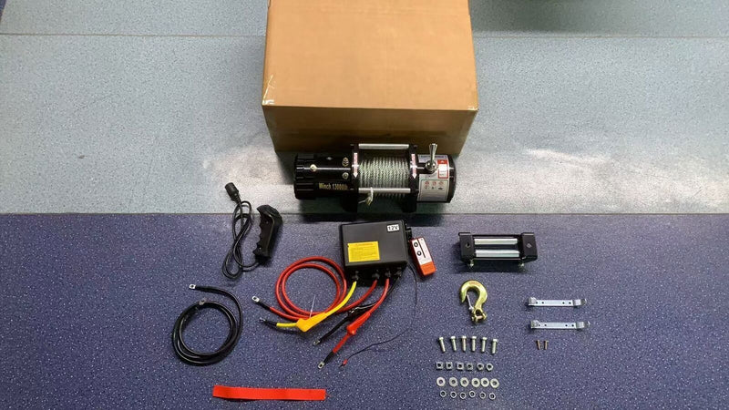 DURAFORCE 12V 13000LBS Electric Winch Synthetic Rope Truck For Jeep 13000LB Trailer 4WD /