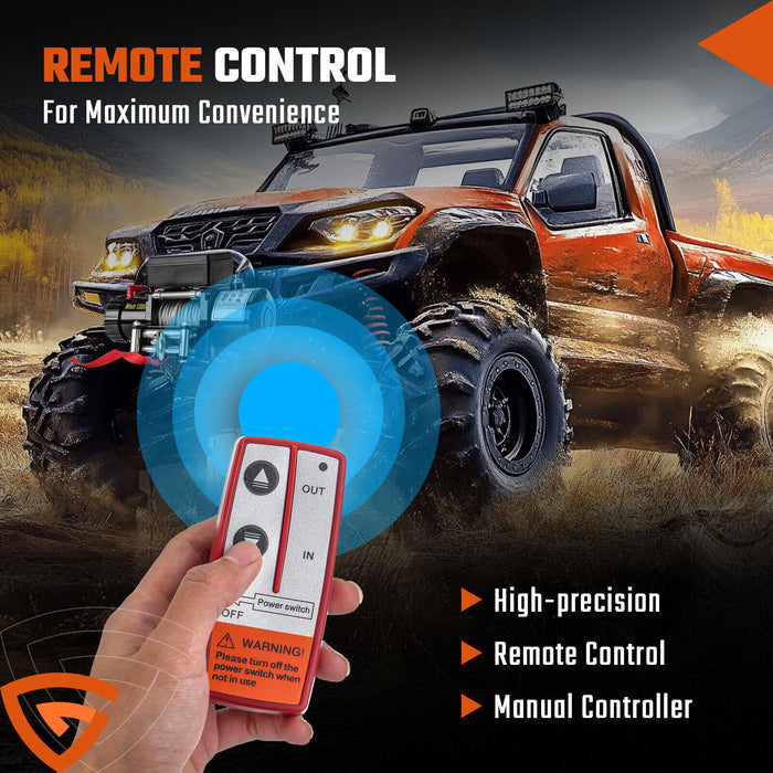 DURAFORCE 12V 13000LBS Electric Winch Synthetic Rope Truck For Jeep 13000LB Trailer 4WD /