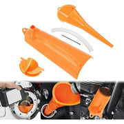 DURAFORCE For Harley Touring Dyna Orange Primary Oil Fill Funnel Drip Free Oil Filter Kit