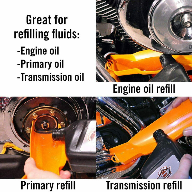 DURAFORCE For Harley Touring Dyna Orange Primary Oil Fill Funnel Drip Free Oil Filter Kit