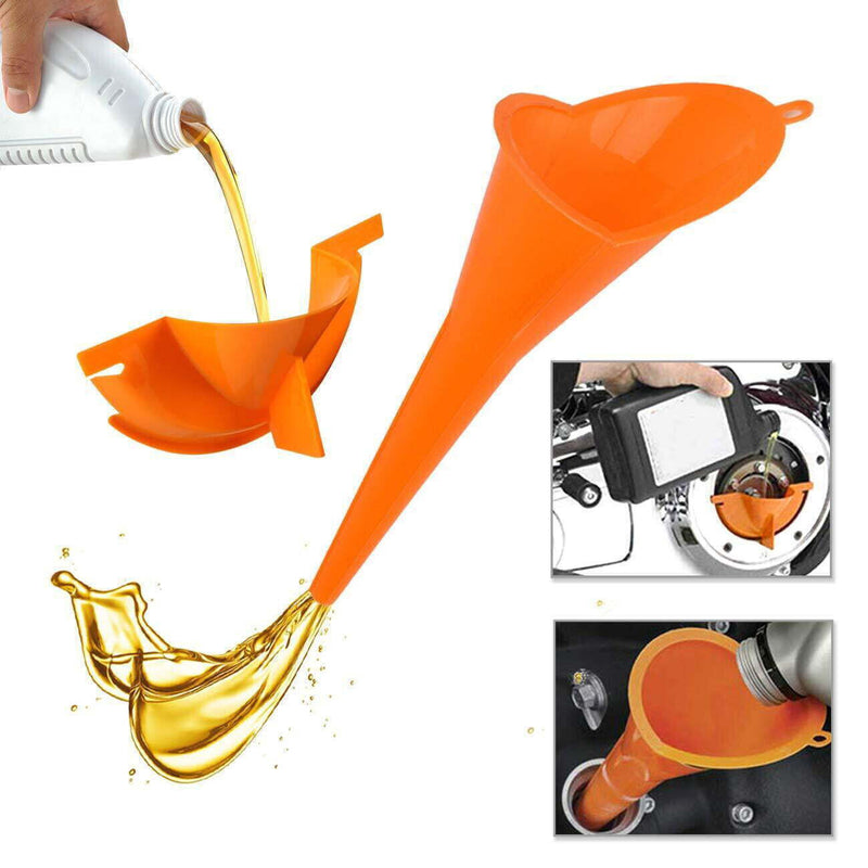 DURAFORCE For Harley Touring Dyna Orange Primary Oil Fill Funnel Drip Free Oil Filter Kit