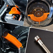 DURAFORCE For Harley Touring Dyna Orange Primary Oil Fill Funnel Drip Free Oil Filter Kit