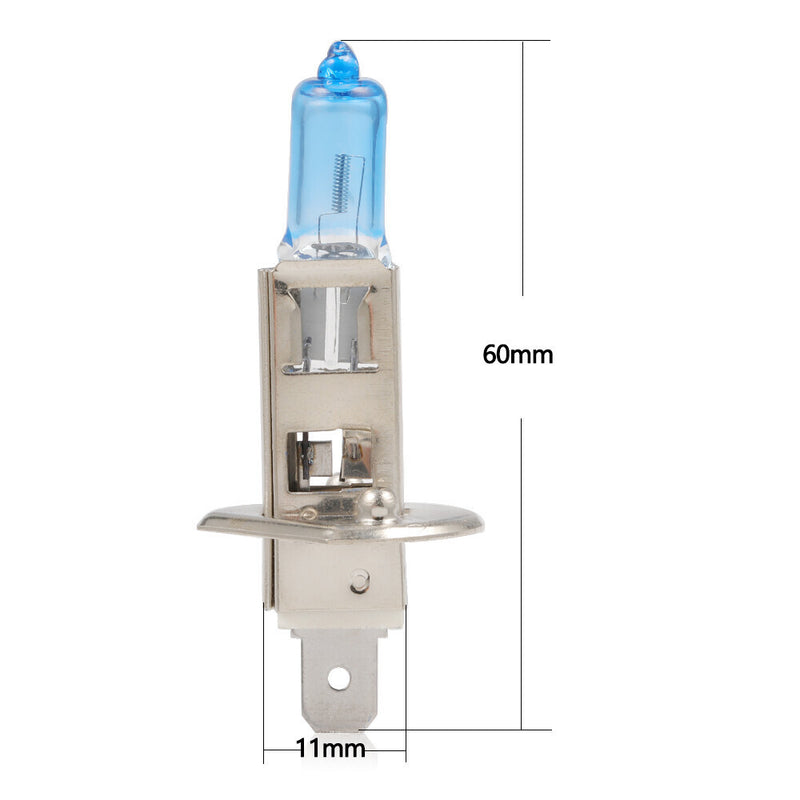DURAFORCE 4pc H1 12V 55W Super White Halogen Headlight Replacement Bulb Lamp For Auto Car