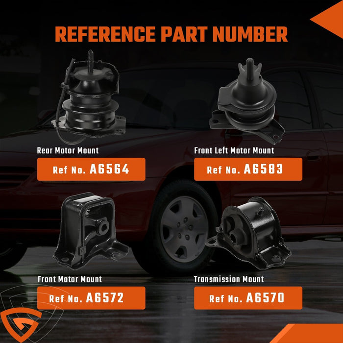 DURAFORCE AT Trans Engine Motor Mounts Kit Fits 1998 1999 -2002 Honda Accord 2.3L AT Trans