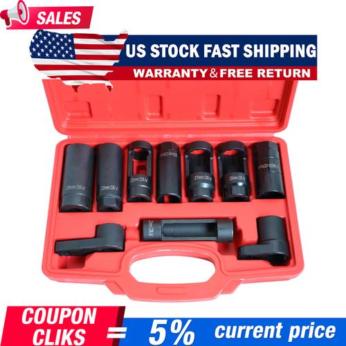 DURAFORCE 10pc Oxygen Sensor Socket Set Sensor Oil Pressure Sending Unit Removal Tool New