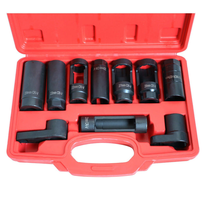 DURAFORCE 10pc Oxygen Sensor Socket Set Sensor Oil Pressure Sending Unit Removal Tool New