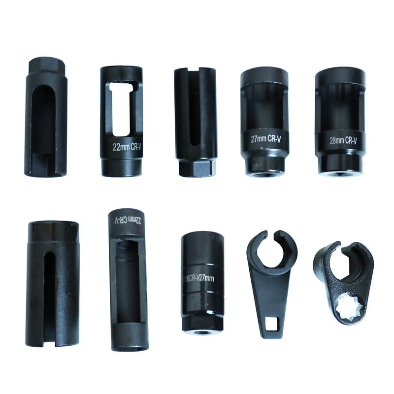 DURAFORCE 10pc Oxygen Sensor Socket Set Sensor Oil Pressure Sending Unit Removal Tool New
