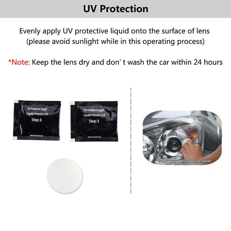 DURAFORCE Car Auto Headlight Lens Restoration Repair Kit Polishing Cleaner Cleaning Tools