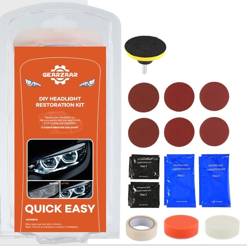 DURAFORCE Car Auto Headlight Lens Restoration Repair Kit Polishing Cleaner Cleaning Tools