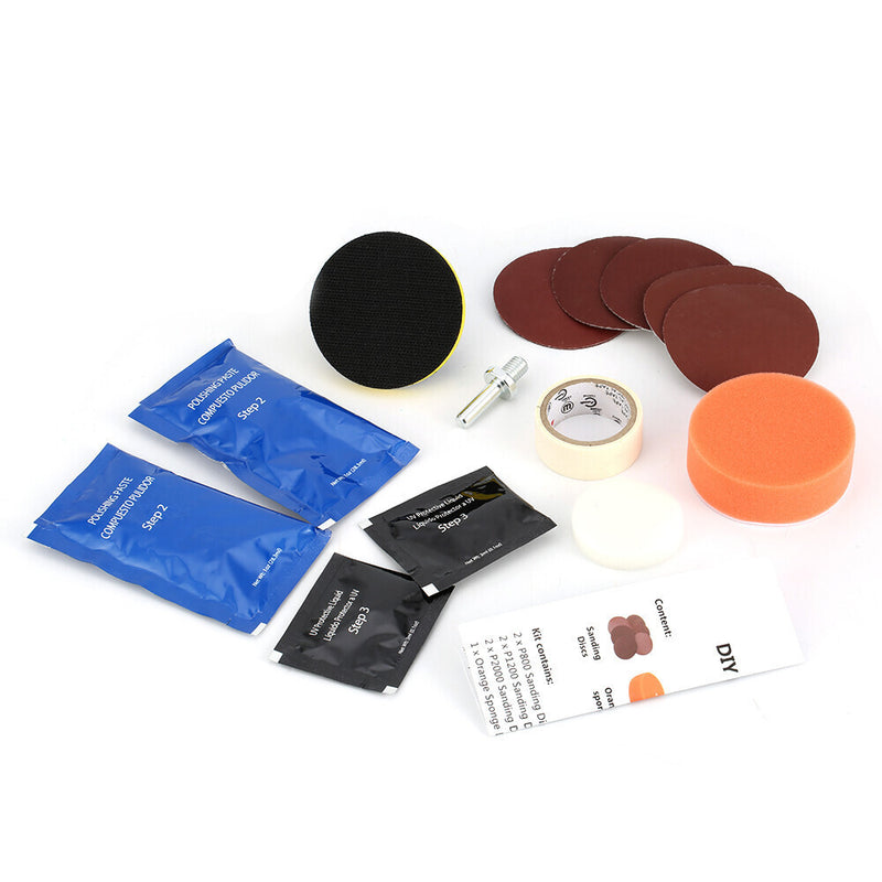 DURAFORCE Car Auto Headlight Lens Restoration Repair Kit Polishing Cleaner Cleaning Tools