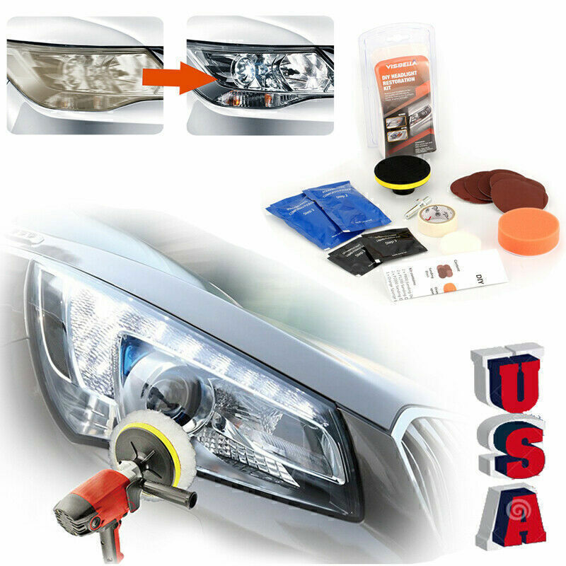 DURAFORCE Car Auto Headlight Lens Restoration Repair Kit Polishing Cleaner Cleaning Tools