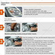 DURAFORCE Car Auto Headlight Lens Restoration Repair Kit Polishing Cleaner Cleaning Tools