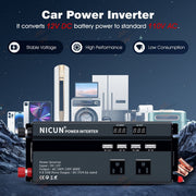 DURAFORCE 6000W Power Inverter DC 12V - 110V AC Car RV Sine Wave Solar Converter LCD