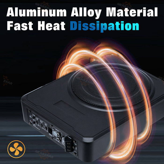 DURAFORCE 10''inch Car Under-Seat Active Subwoofer Power Amplifier Bass Slim Speaker Black