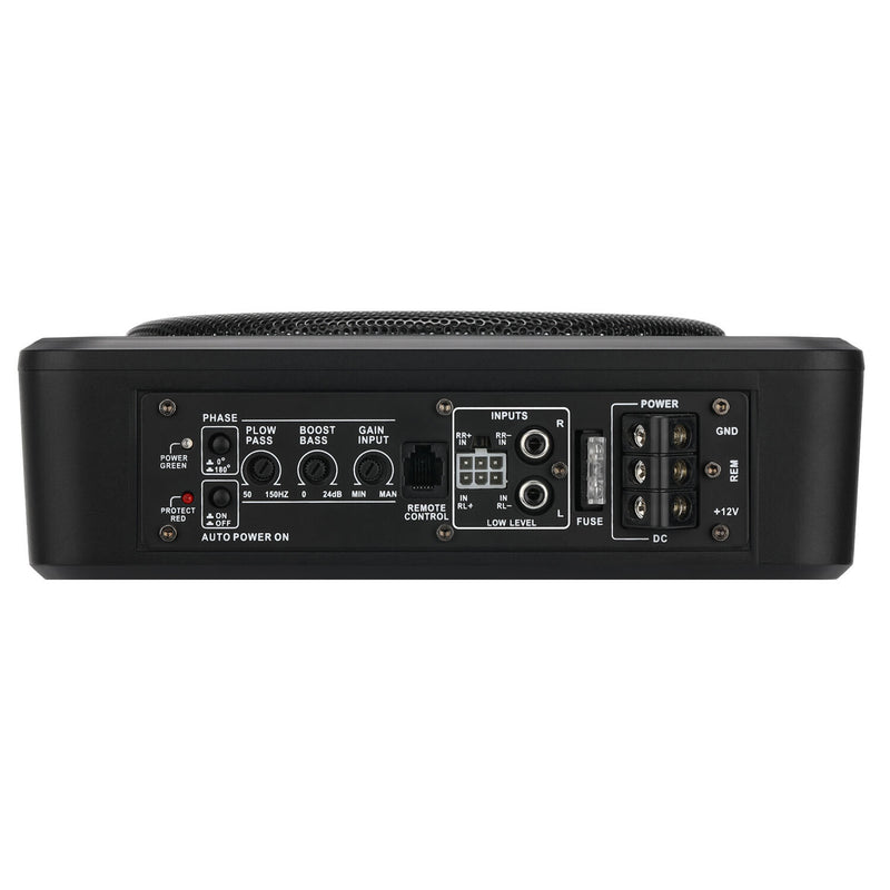 DURAFORCE 10''inch Car Under-Seat Active Subwoofer Power Amplifier Bass Slim Speaker Black