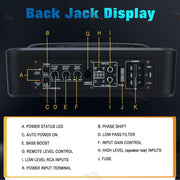 DURAFORCE 10''inch Car Under-Seat Active Subwoofer Power Amplifier Bass Slim Speaker Black
