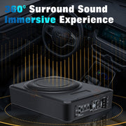 DURAFORCE 10''inch Car Under-Seat Active Subwoofer Power Amplifier Bass Slim Speaker Black