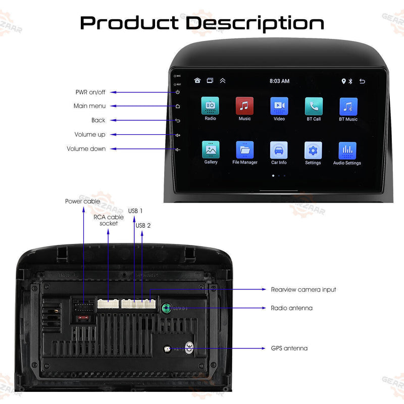 DURAFORCE For Honda CRV-2 2001-2006 Android 12 Apple Carplay Car Stereo Radio GPS WIFI BT
