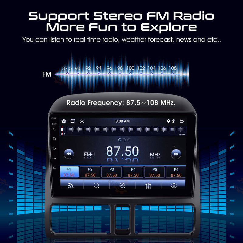 DURAFORCE For Honda CRV-2 2001-2006 Android 12 Apple Carplay Car Stereo Radio GPS WIFI BT