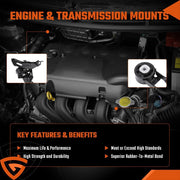 DURAFORCE Set Engine Motor &Transmission Mount for Toyota Yaris 2006-2011 15-17 Auto trans