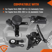 DURAFORCE Set Engine Motor &Transmission Mount for Toyota Yaris 2006-2011 15-17 Auto trans