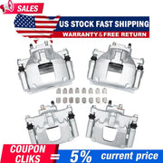 DURAFORCE Front & Rear Disc Brake Calipers w/Bracket Kit Fit 2008-2017 Jeep Wrangler Nitro