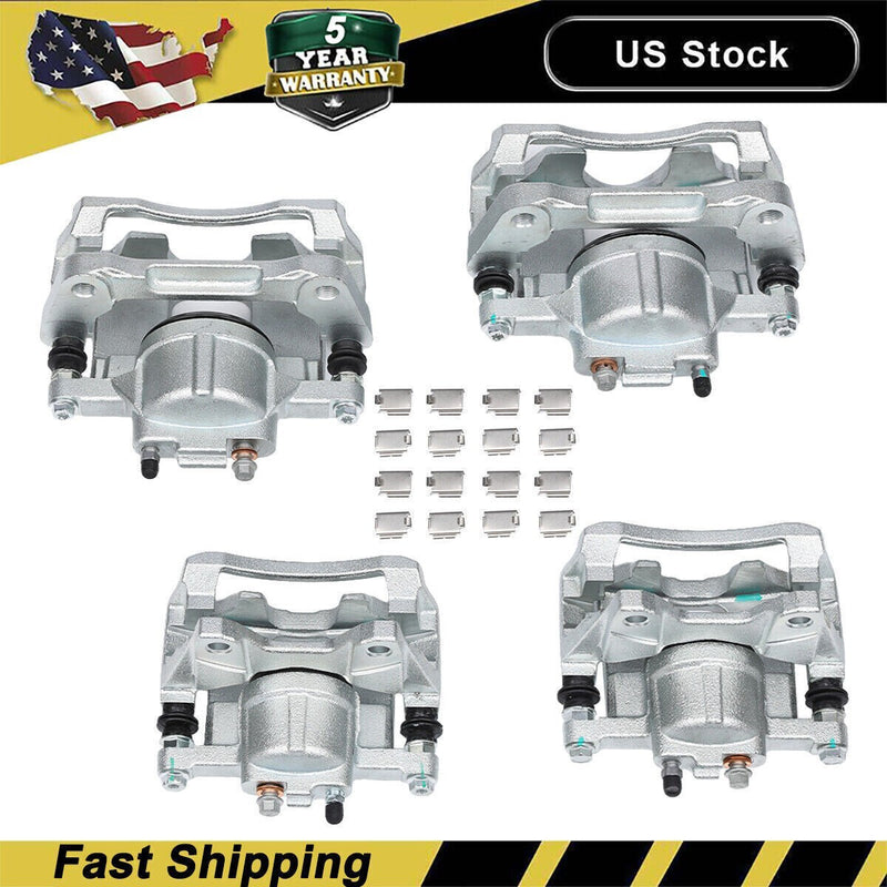 DURAFORCE Front & Rear Disc Brake Calipers w/Bracket Kit Fit 2008-2017 Jeep Wrangler Nitro