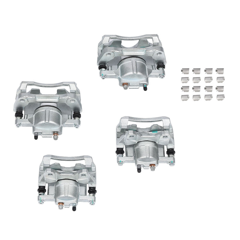DURAFORCE Front & Rear Disc Brake Calipers w/Bracket Kit Fit 2008-2017 Jeep Wrangler Nitro