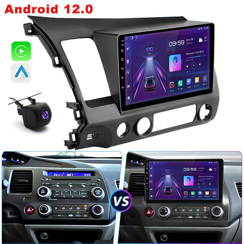 DURAFORCE Apple CarPlay Android 12 Car Stereo Radio GPS WiFi Fit For Honda Civic 2006-2011