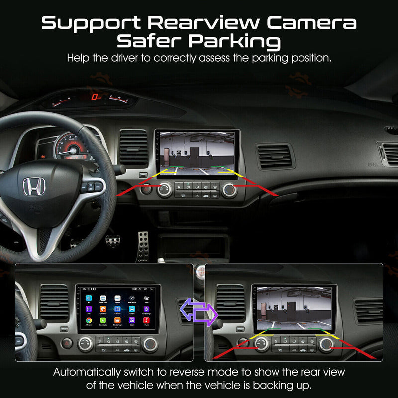 DURAFORCE Apple CarPlay Android 12 Car Stereo Radio GPS WiFi Fit For Honda Civic 2006-2011