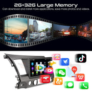 DURAFORCE Apple CarPlay Android 12 Car Stereo Radio GPS WiFi Fit For Honda Civic 2006-2011
