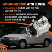 DURAFORCE For 2002 2003-2006 Honda CR-V CRV 2.4L A/C AC Compressor w/ Clutch 10345240 US