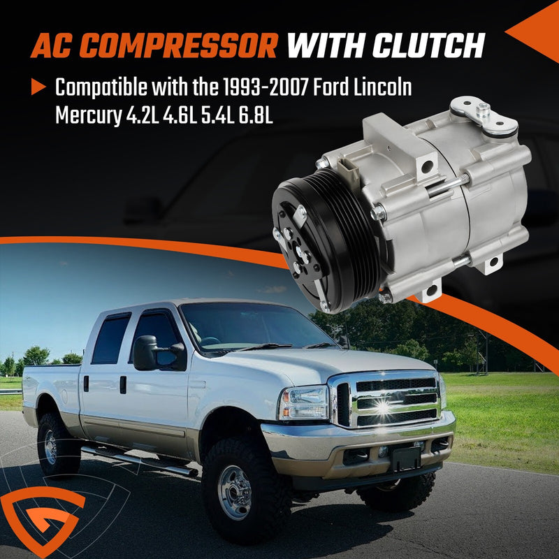DURAFORCE A/C AC Compressor Fit for Ford F-150 F-250 F-350 F-450 1997-2004 4.2L 4.6L/5.4L