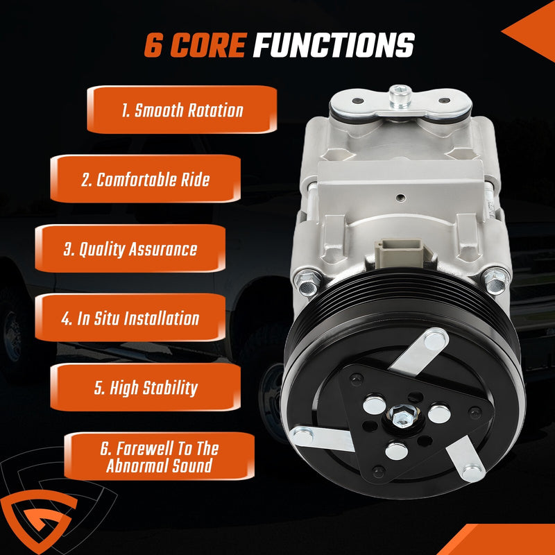 DURAFORCE A/C AC Compressor Fit for Ford F-150 F-250 F-350 F-450 1997-2004 4.2L 4.6L/5.4L