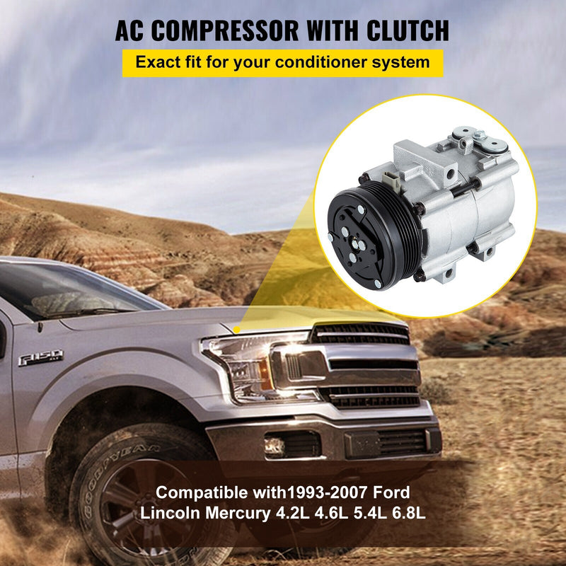 DURAFORCE A/C AC Compressor Fit for Ford F-150 F-250 F-350 F-450 1997-2004 4.2L 4.6L/5.4L