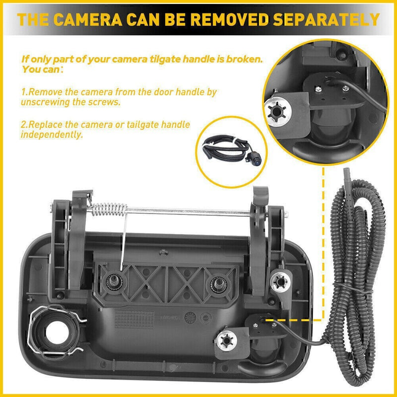 DURAFORCE Tailgate Handle w/ Rear View Camera Backup Camera for Ford F150/F250 2004-2014