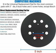 DURAFORCE 5 Inch 125mm 8 Hole Orbital Sander Replacement Spare Base Sanding Backing Pad