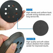 DURAFORCE 5 Inch 125mm 8 Hole Orbital Sander Replacement Spare Base Sanding Backing Pad