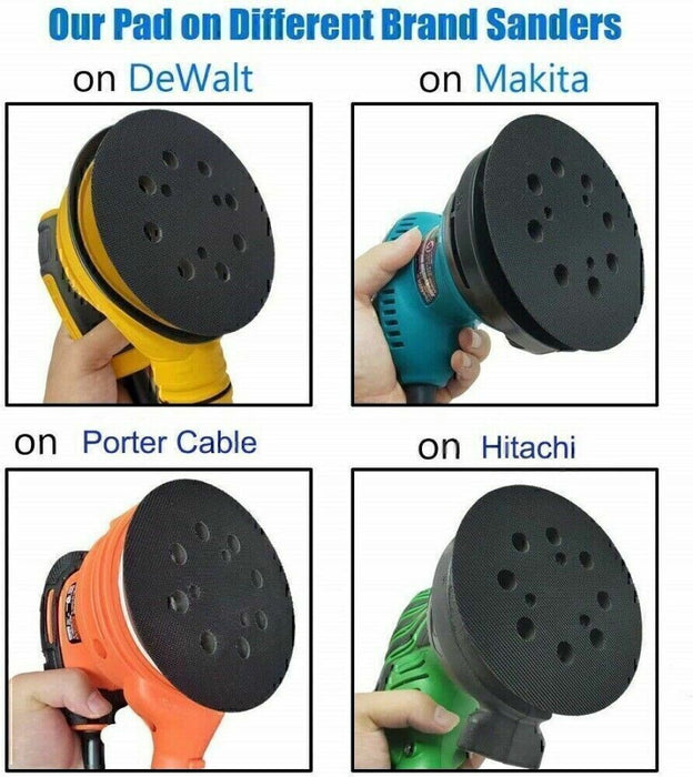 DURAFORCE 5 Inch 125mm 8 Hole Orbital Sander Replacement Spare Base Sanding Backing Pad