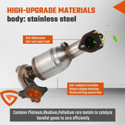 DURAFORCE EPA Front Exhaust Catalytic Converter Kit - For 2013 2014-2017 Honda Accord 2.4L