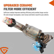 DURAFORCE EPA Front Exhaust Catalytic Converter Kit - For 2013 2014-2017 Honda Accord 2.4L