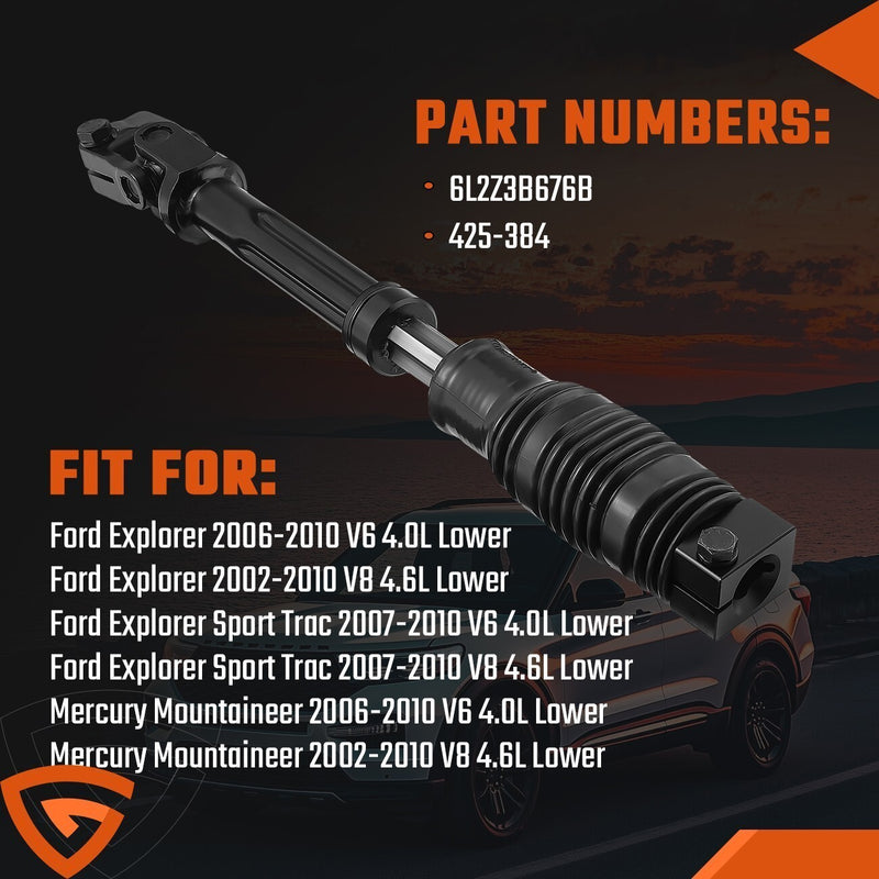 DURAFORCE Lower Steering Shaft Fit for Ford Explorer V8 4.6L 2002-2010 6L2Z3B676B 425-384