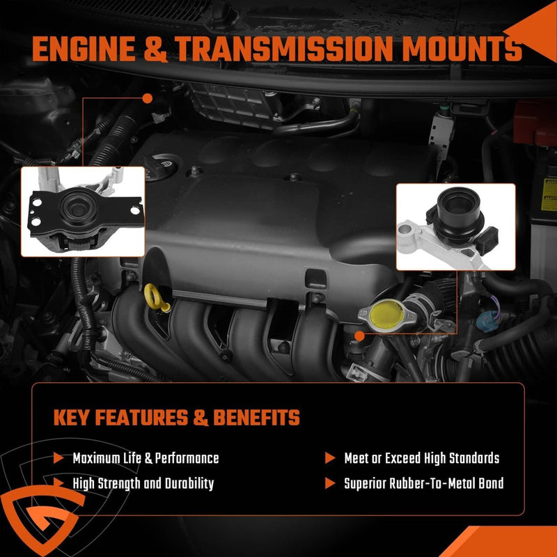 DURAFORCE Engine Motor Mount w/AUTO CVT Set For Nissan Sentra 2.0L 2007--2012 9582 A4348 -